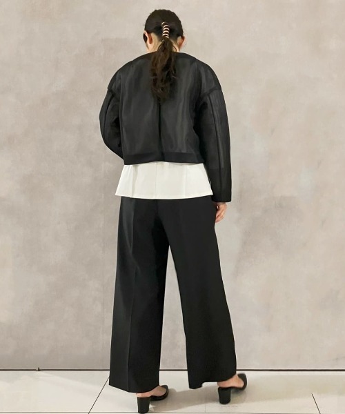 CAST:(キャストコロン)の「【イチオシ】シアーダンボールジャケット(ノーカラージャケット・レディース・ブラック・M)」の4枚目の写真