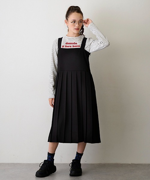 ハンドメイド　にゃんにゃんブロックプリーツジャンスカ ハンドメイドにゃんにゃんブロックプリーツジャンスカ