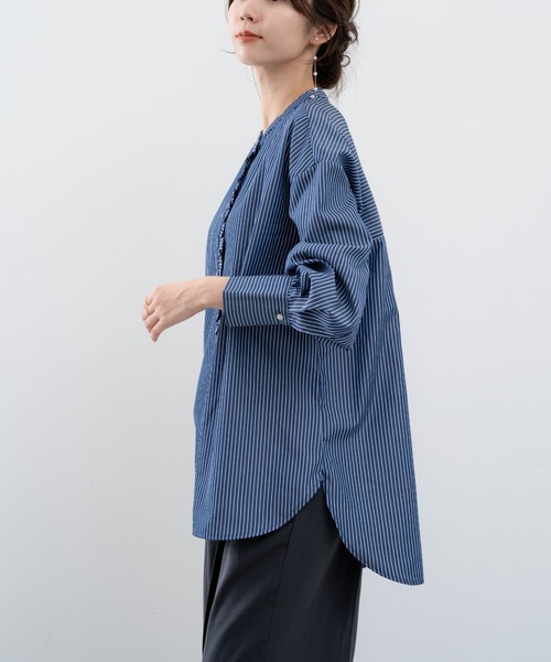 ANNA LUNA(アンナルナ)の「【ANNA LUNA】オケージョンにも◎大人フェミニンなアシメデザインフリルの華やぎブラウス(シャツ/ブラウス・レディース・オフホワイト/ネイビー/ベージュ・LARGE/MEDIUM)」の9枚目の写真