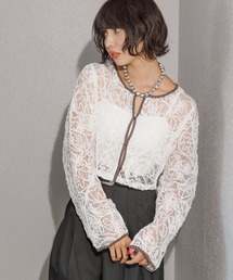 PAGEBOY（ページボーイ）の「コードレースパイピングカーディガン（カーディガン/ボレロ）」