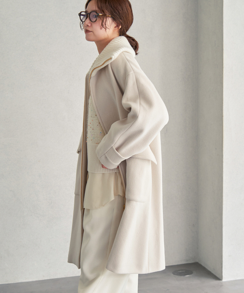 IENA（イエナ）の「ロイヤルジーロン ビーバー畦ニットカラーコート