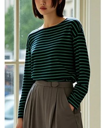 Edit Sheen | ボートネックボーダープルオーバー(Tシャツ/カットソー)