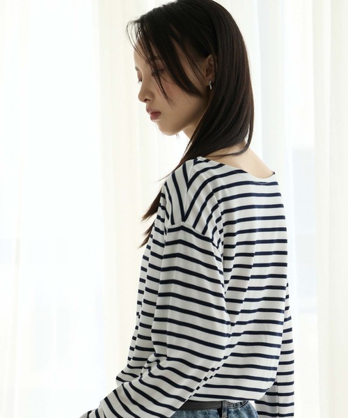 Edit Sheen(エディットシーン)の「ボートネックボーダープルオーバー(Tシャツ/カットソー・レディース・グリーン系その他/ブラック×ホワイト/ホワイト×ネイビー・M)」の15枚目の写真