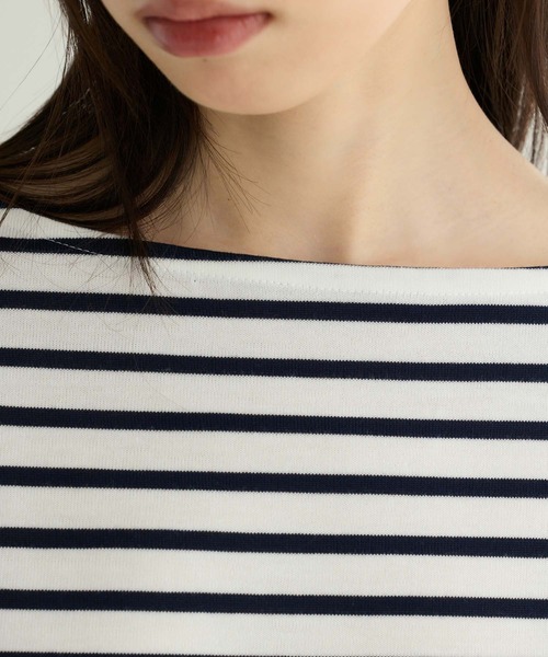 Edit Sheen(エディットシーン)の「ボートネックボーダープルオーバー(Tシャツ/カットソー・レディース・グリーン系その他/ブラック×ホワイト/ホワイト×ネイビー・M)」の4枚目の写真