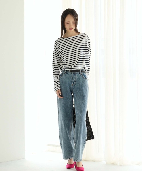 Edit Sheen(エディットシーン)の「ボートネックボーダープルオーバー(Tシャツ/カットソー・レディース・グリーン系その他/ブラック×ホワイト/ホワイト×ネイビー・M)」の17枚目の写真