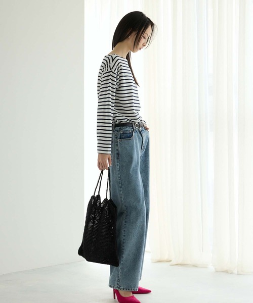 Edit Sheen(エディットシーン)の「ボートネックボーダープルオーバー(Tシャツ/カットソー・レディース・グリーン系その他/ブラック×ホワイト/ホワイト×ネイビー・M)」の18枚目の写真