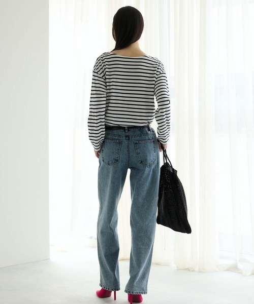 Edit Sheen(エディットシーン)の「ボートネックボーダープルオーバー(Tシャツ/カットソー・レディース・グリーン系その他/ブラック×ホワイト/ホワイト×ネイビー・M)」の19枚目の写真