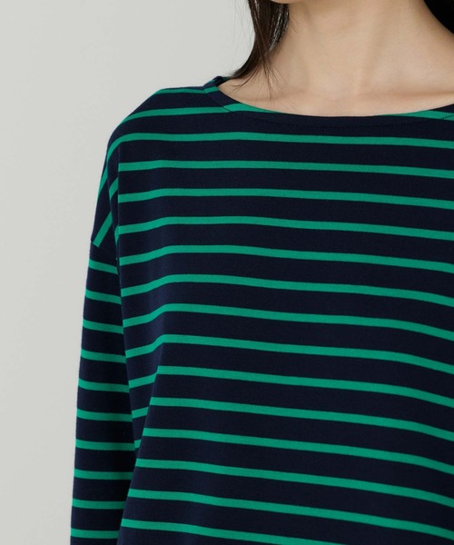Edit Sheen(エディットシーン)の「ボートネックボーダープルオーバー(Tシャツ/カットソー・レディース・グリーン系その他/ブラック×ホワイト/ホワイト×ネイビー・M)」の9枚目の写真