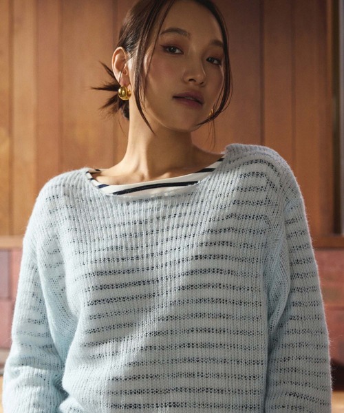 Edit Sheen(エディットシーン)の「ボートネックボーダープルオーバー(Tシャツ/カットソー・レディース・グリーン系その他/ブラック×ホワイト/ホワイト×ネイビー・M)」の12枚目の写真