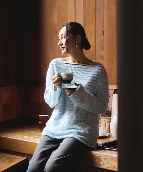 Edit Sheen(エディットシーン)の「ボートネックボーダープルオーバー(Tシャツ/カットソー・レディース・グリーン系その他/ブラック×ホワイト/ホワイト×ネイビー・M)」の14枚目の写真