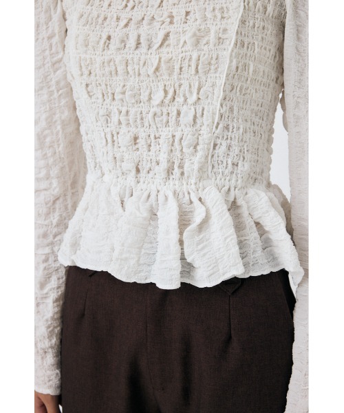 マウジー  完売　白　ブラウス MOUSSY（マウジー） ブラウス シャツ PUFF SLEEVE CORSET FIT ブラウス