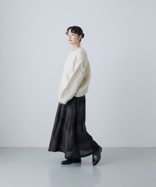 かぐれ（カグレ）の「ペルートライアングルニット（ニット/セーター・レディース・グレー/アイボリー・FREE）」の11枚目の写真