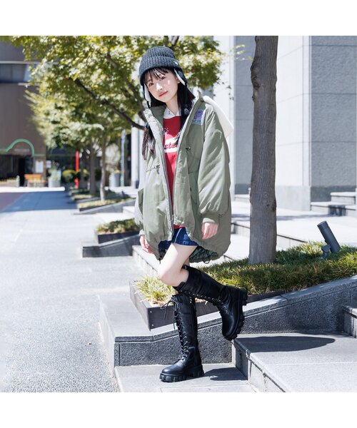 algy(アルジー)の「モンスターコート(ダウンジャケット/コート・キッズ・ブラック/アイボリー/カーキ・XX-SMALL/X-SMALL/SMALL/MEDIUM)」の4枚目の写真
