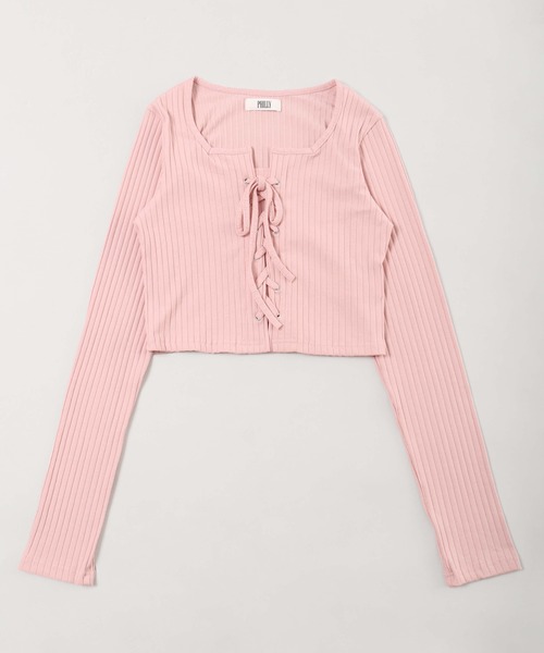 KILIG レース付きピンク長袖Tシャツ KIKS TYO（キックスティーワイオー）Tシャツ・カットソー ピンク