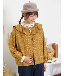 【Slow linen】柄アソートフリルブラウス