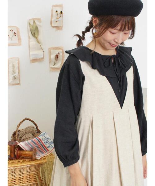 Samansa Mos2（サマンサ モスモス）の「【Slow linen】柄アソートフリルブラウス（シャツ/ブラウス・レディース・ブラック/ピンク/グレー/マスタード/ベージュ・F）」の13枚目の写真