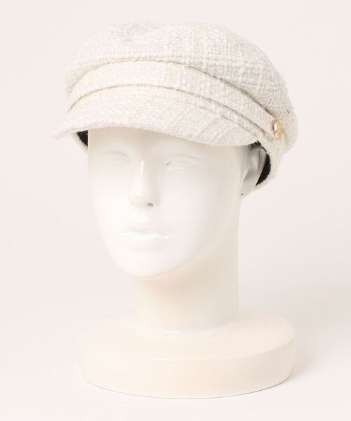 INGNI（イング）の「ツイードキャスケット（ハット・レディース・ブラック/アイボリー・ONE SIZE）」の4枚目の写真