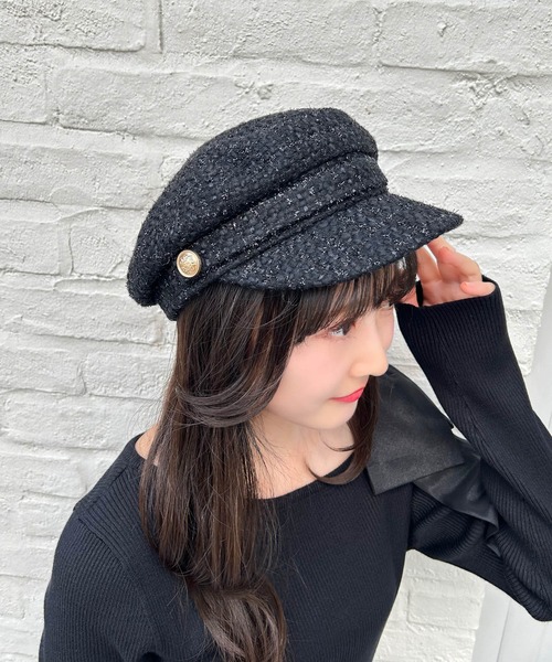 INGNI（イング）の「ツイードキャスケット（ハット・レディース・ブラック/アイボリー・ONE SIZE）」の16枚目の写真