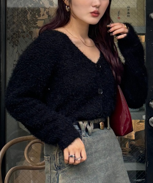 efill(エフィル)の「シャギーカーディガン(カーディガン/ボレロ・レディース・ブラック/グレー・FREE)」の3枚目の写真