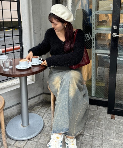 efill(エフィル)の「シャギーカーディガン(カーディガン/ボレロ・レディース・ブラック/グレー・FREE)」の6枚目の写真