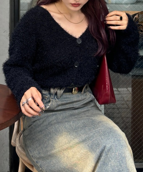 efill(エフィル)の「シャギーカーディガン(カーディガン/ボレロ・レディース・ブラック/グレー・FREE)」の15枚目の写真