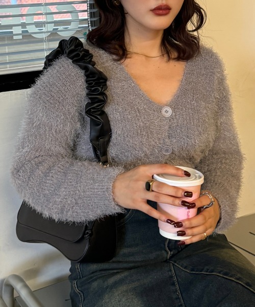 efill(エフィル)の「シャギーカーディガン(カーディガン/ボレロ・レディース・ブラック/グレー・FREE)」の20枚目の写真