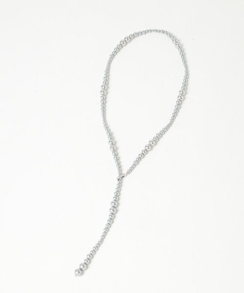 Andemiu（アンデミュウ）の「ガラスパールYラインネックレス202881（ネックレス・レディース・ホワイト/グレー・FREE）」の6枚目の写真