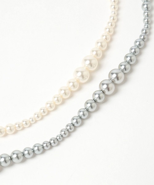 Andemiu（アンデミュウ）の「ガラスパールYラインネックレス202881（ネックレス・レディース・ホワイト/グレー・FREE）」の13枚目の写真