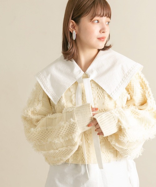 KBF（ケイビーエフ）の「『WEB/一部店舗限定』フリンジリボンカーディガン（カーディガン/ボレロ・レディース・アイボリー/レッド/ブラック・ONE）」の18枚目の写真