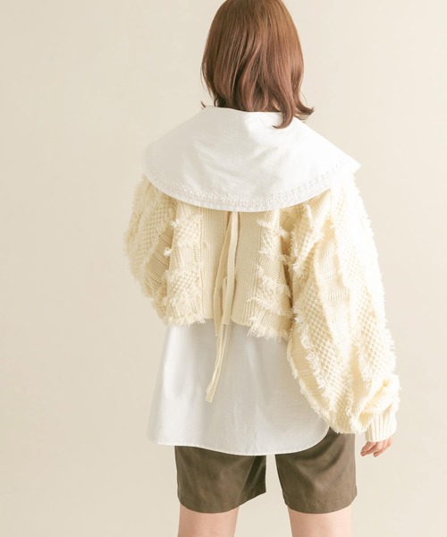 KBF（ケイビーエフ）の「『WEB/一部店舗限定』フリンジリボンカーディガン（カーディガン/ボレロ・レディース・アイボリー/レッド/ブラック・ONE）」の20枚目の写真