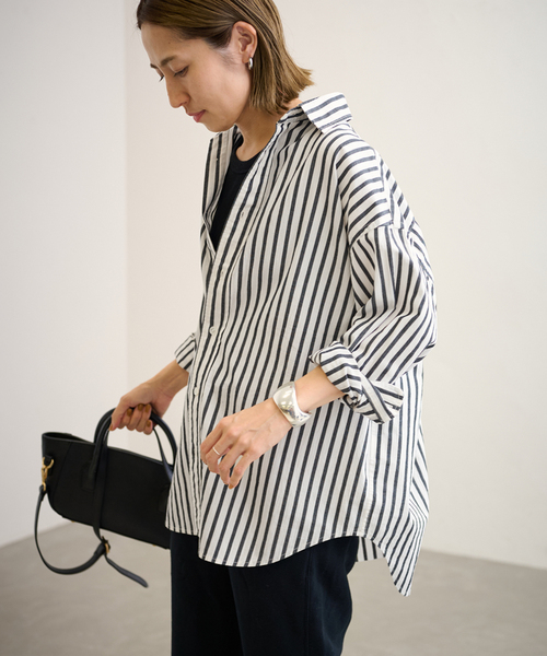 ≪追加≫コットンストライプレギュラーカラーシャツ（シャツ