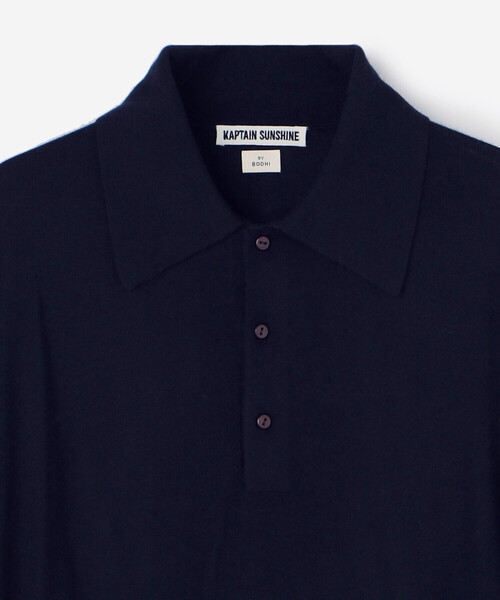 Kaptain Sunshine(キャプテン サンシャイン)の「KAPTAIN SUNSHINE | カシミヤ ニットポロシャツ MEN(ニット/セーター・メンズ・ネイビー・38/40)」の3枚目の写真