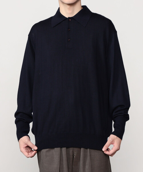 Kaptain Sunshine(キャプテン サンシャイン)の「KAPTAIN SUNSHINE | カシミヤ ニットポロシャツ MEN(ニット/セーター・メンズ・ネイビー・38/40)」の10枚目の写真