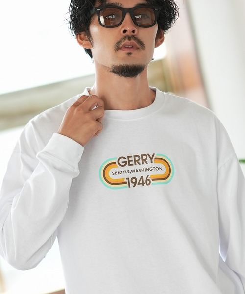 GERRY（ジェリー）の「【GERRY】別注 プリント 長袖Tシャツ（Tシャツ/カットソー・メンズ・カーキ/ブラック/ホワイト系1/ホワイト系/ブルー/ライトグレー系/ライトグレー/ホワイト/ライトグレー系1/パープル系/ブルー系1/カーキ系1/ブルー系/カーキ系/ブラック系/パープル/パープル系1/ブラック系1・MEDIUM/SMALL/X-LARGE/LARGE）」の3枚目の写真