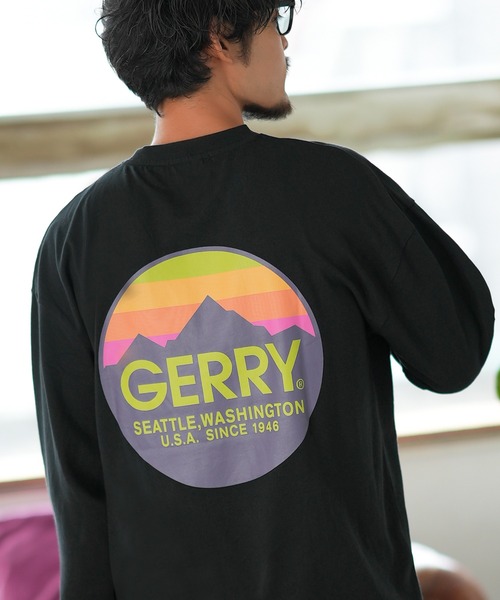 GERRY（ジェリー）の「【GERRY】別注 プリント 長袖Tシャツ（Tシャツ/カットソー・メンズ・カーキ/ブラック/ホワイト系1/ホワイト系/ブルー/ライトグレー系/ライトグレー/ホワイト/ライトグレー系1/パープル系/ブルー系1/カーキ系1/ブルー系/カーキ系/ブラック系/パープル/パープル系1/ブラック系1・MEDIUM/SMALL/X-LARGE/LARGE）」の5枚目の写真