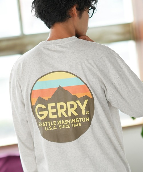 GERRY（ジェリー）の「【GERRY】別注 プリント 長袖Tシャツ（Tシャツ/カットソー・メンズ・カーキ/ブラック/ホワイト系1/ホワイト系/ブルー/ライトグレー系/ライトグレー/ホワイト/ライトグレー系1/パープル系/ブルー系1/カーキ系1/ブルー系/カーキ系/ブラック系/パープル/パープル系1/ブラック系1・MEDIUM/SMALL/X-LARGE/LARGE）」の8枚目の写真