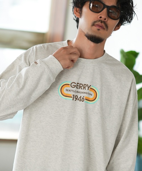 GERRY（ジェリー）の「【GERRY】別注 プリント 長袖Tシャツ（Tシャツ/カットソー・メンズ・カーキ/ブラック/ホワイト系1/ホワイト系/ブルー/ライトグレー系/ライトグレー/ホワイト/ライトグレー系1/パープル系/ブルー系1/カーキ系1/ブルー系/カーキ系/ブラック系/パープル/パープル系1/ブラック系1・MEDIUM/SMALL/X-LARGE/LARGE）」の9枚目の写真
