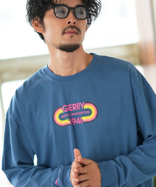 GERRY（ジェリー）の「【GERRY】別注 プリント 長袖Tシャツ（Tシャツ/カットソー・メンズ・カーキ/ブラック/ホワイト系1/ホワイト系/ブルー/ライトグレー系/ライトグレー/ホワイト/ライトグレー系1/パープル系/ブルー系1/カーキ系1/ブルー系/カーキ系/ブラック系/パープル/パープル系1/ブラック系1・MEDIUM/SMALL/X-LARGE/LARGE）」の15枚目の写真