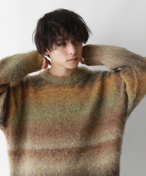 RAGEBLUE（レイジブルー）の「【UNISEX】ブークレグラデーション クルーネックルーズニット（ニット/セーター・メンズ・ブラック系その他/イエロー系その他/ブラウン系その他・LARGE/MEDIUM）」の18枚目の写真