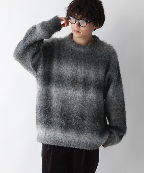 RAGEBLUE（レイジブルー）の「【UNISEX】ブークレグラデーション クルーネックルーズニット（ニット/セーター・メンズ・ブラック系その他/イエロー系その他/ブラウン系その他・LARGE/MEDIUM）」の8枚目の写真