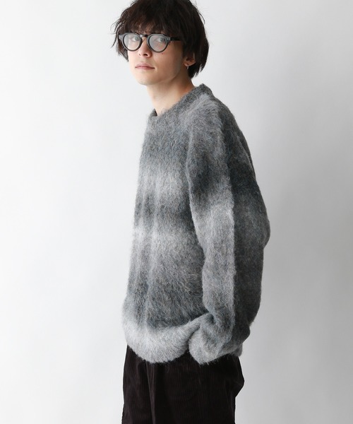 RAGEBLUE（レイジブルー）の「【UNISEX】ブークレグラデーション クルーネックルーズニット（ニット/セーター・メンズ・ブラック系その他/イエロー系その他/ブラウン系その他・LARGE/MEDIUM）」の9枚目の写真