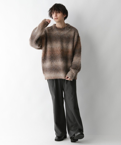 RAGEBLUE（レイジブルー）の「【UNISEX】ブークレグラデーション クルーネックルーズニット（ニット/セーター・メンズ・ブラック系その他/イエロー系その他/ブラウン系その他・LARGE/MEDIUM）」の10枚目の写真