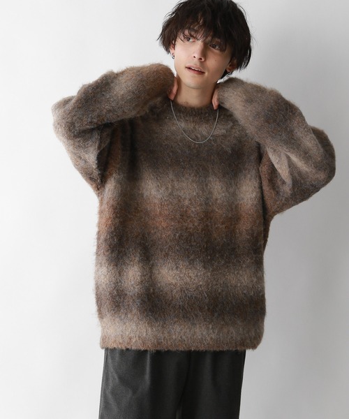 RAGEBLUE（レイジブルー）の「【UNISEX】ブークレグラデーション クルーネックルーズニット（ニット/セーター・メンズ・ブラック系その他/イエロー系その他/ブラウン系その他・LARGE/MEDIUM）」の11枚目の写真