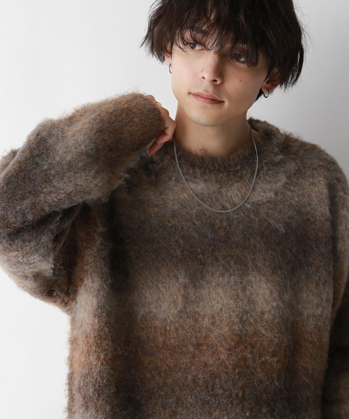 RAGEBLUE（レイジブルー）の「【UNISEX】ブークレグラデーション クルーネックルーズニット（ニット/セーター・メンズ・ブラック系その他/イエロー系その他/ブラウン系その他・LARGE/MEDIUM）」の14枚目の写真