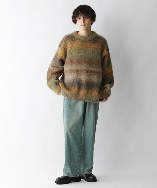 RAGEBLUE（レイジブルー）の「【UNISEX】ブークレグラデーション クルーネックルーズニット（ニット/セーター・メンズ・ブラック系その他/イエロー系その他/ブラウン系その他・LARGE/MEDIUM）」の15枚目の写真