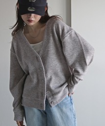 メランジニットルーズシルエットカーディガン