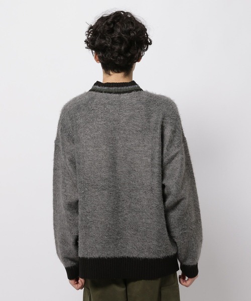 niko and...（ニコアンド）の「ブークレ襟ラインニットVネックプルオーバー（ニット/セーター・メンズ・チャコール/アイボリー/グリーン・LARGE/MEDIUM）」の12枚目の写真