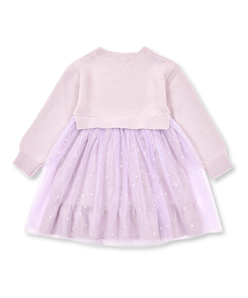 SLAP SLIP（スラップスリップ）の「キラキラプリントチュールニットドッキングワンピース(80~130cm)（ワンピース・キッズ・パープル/ブルー・80ｃｍ/90cm/100cm/130cm/110cm/120cm）」の8枚目の写真