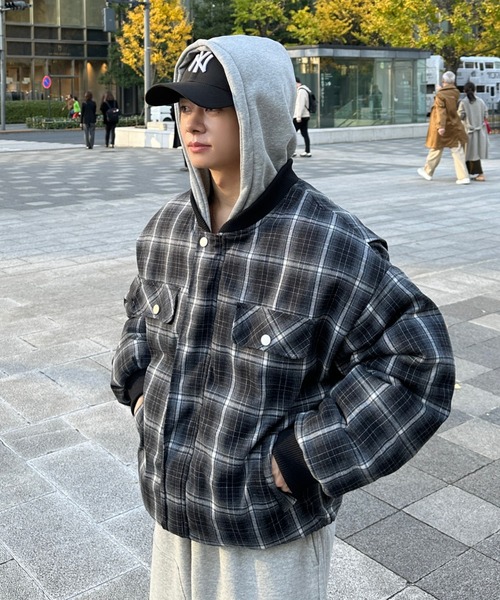 ADAMASTE（アダマスト）の「【ADAMASTE SELECT】zip up hoodie check
