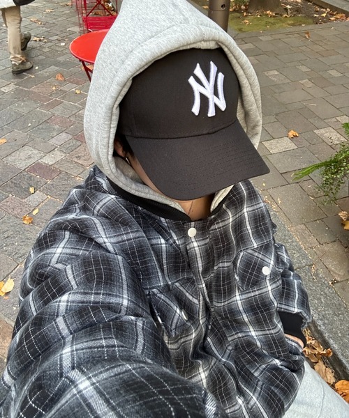 ADAMASTE（アダマスト）の「【ADAMASTE SELECT】zip up hoodie check blouson - ジップアップフーディチェックブルゾン（ブルゾン・メンズ・ブラウン/ブラック・MEDIUM/LARGE）」の14枚目の写真